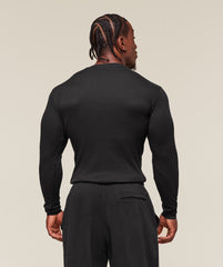 Ribbed Long Sleeve T-Shirt Black