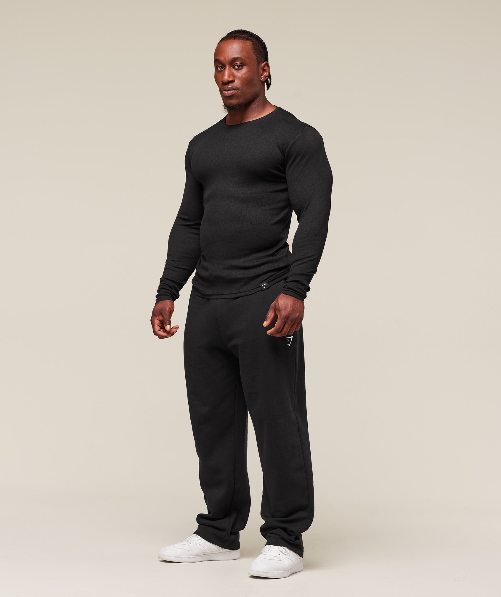 Ribbed Long Sleeve T-Shirt Black