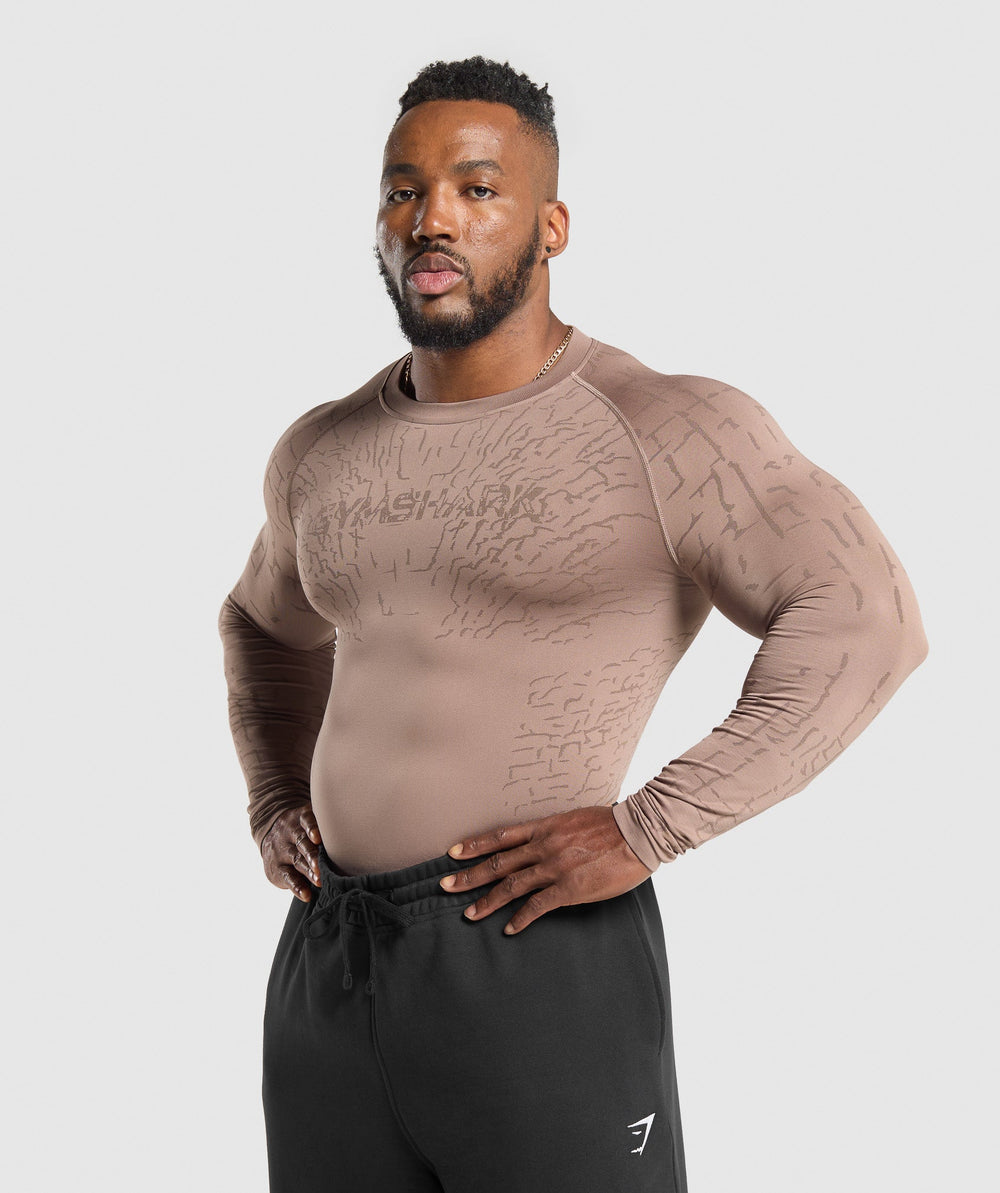 Tectonic Long Sleeve T-Shirt Mocha Mauve/Walnut Brown