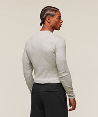 Ribbed Long Sleeve T-Shirt Stone Grey Marl