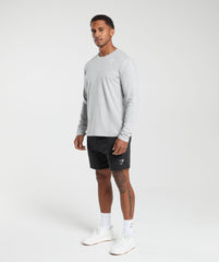 Crest Long Sleeve T-Shirt Light Grey Marl
