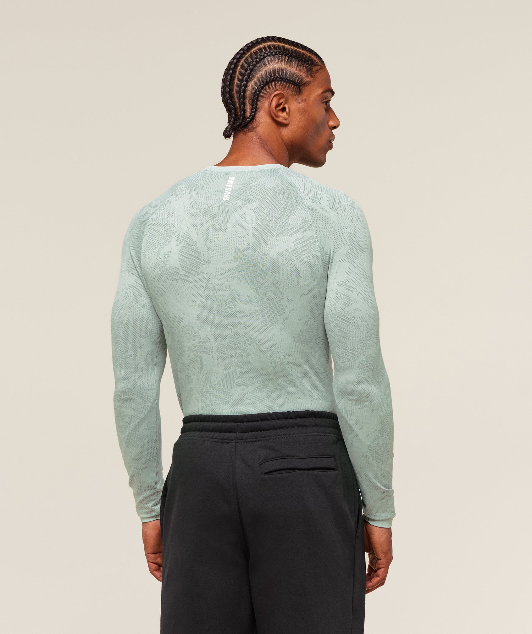 Geo Seamless Long Sleeve T-Shirt Morning Blue/Celeste Blue