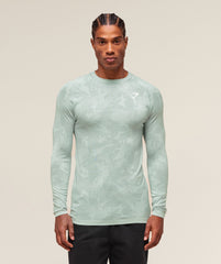 Geo Seamless Long Sleeve T-Shirt Morning Blue/Celeste Blue