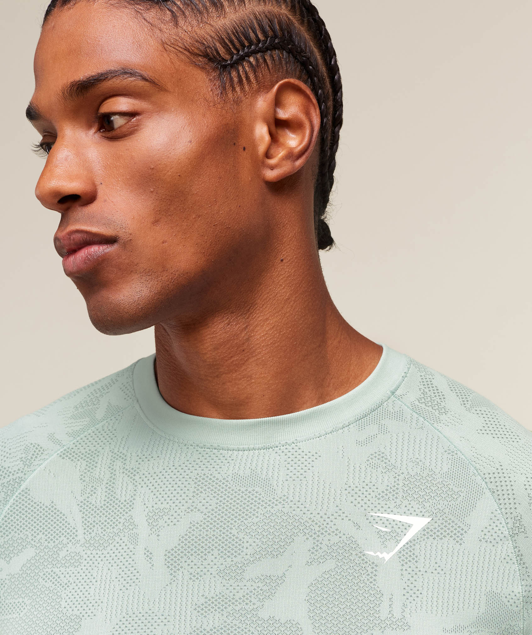 Geo Seamless Long Sleeve T-Shirt Morning Blue/Celeste Blue