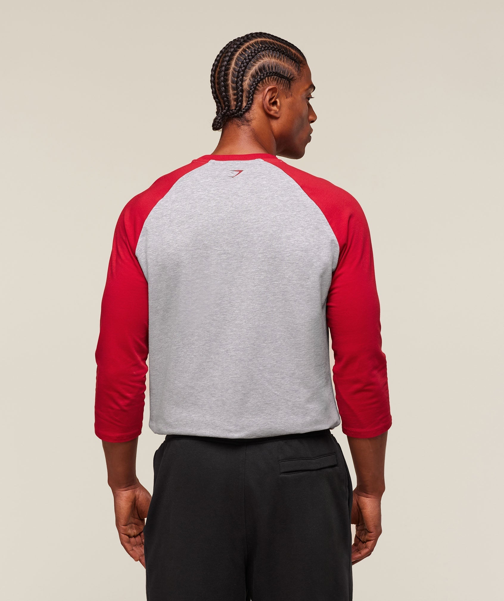 GSLC Raglan 3/4 Sleeve T-Shirt Light Grey Core Marl/Conditioning Red