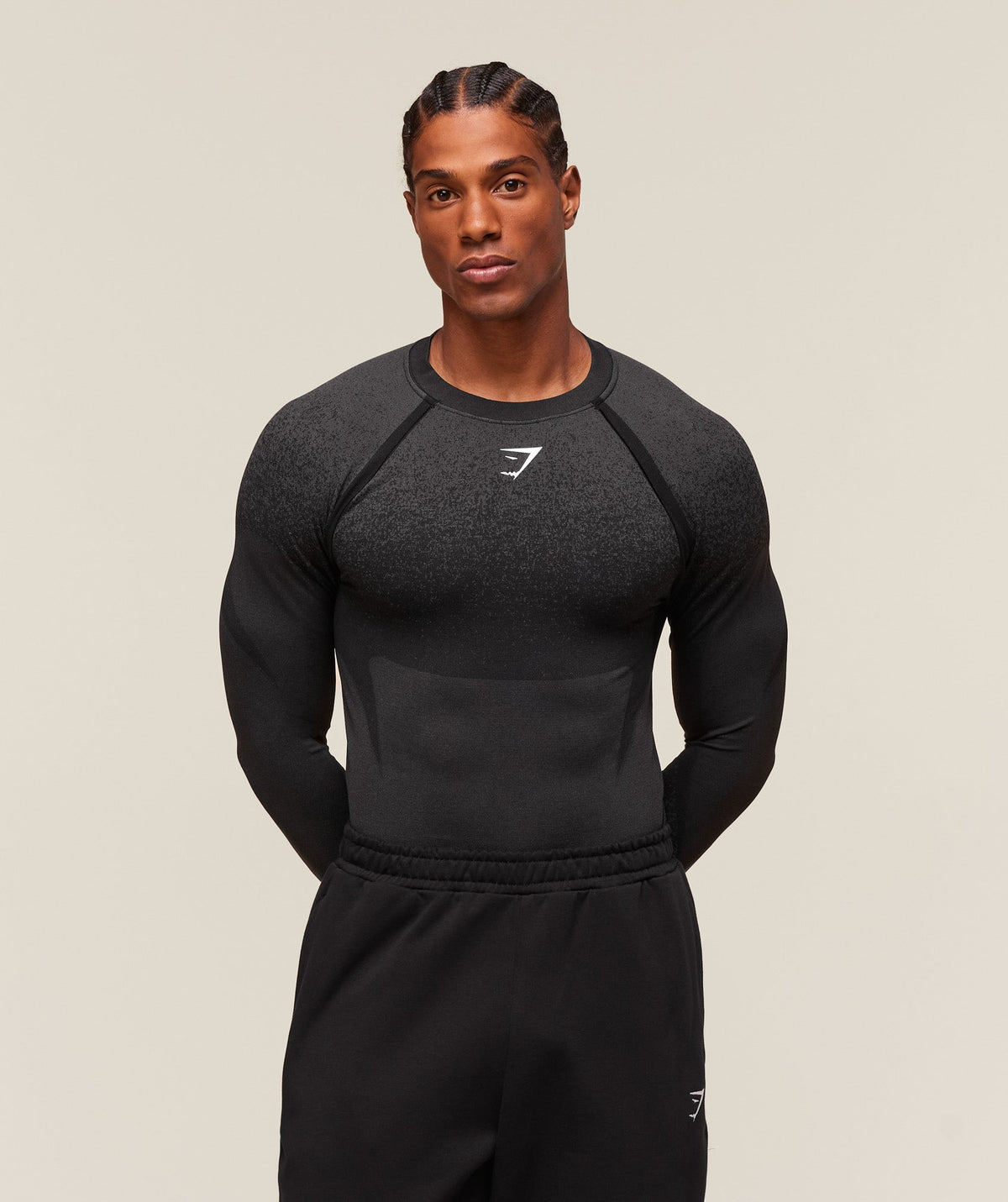 Shadow Seamless Long Sleeve T-Shirt Black