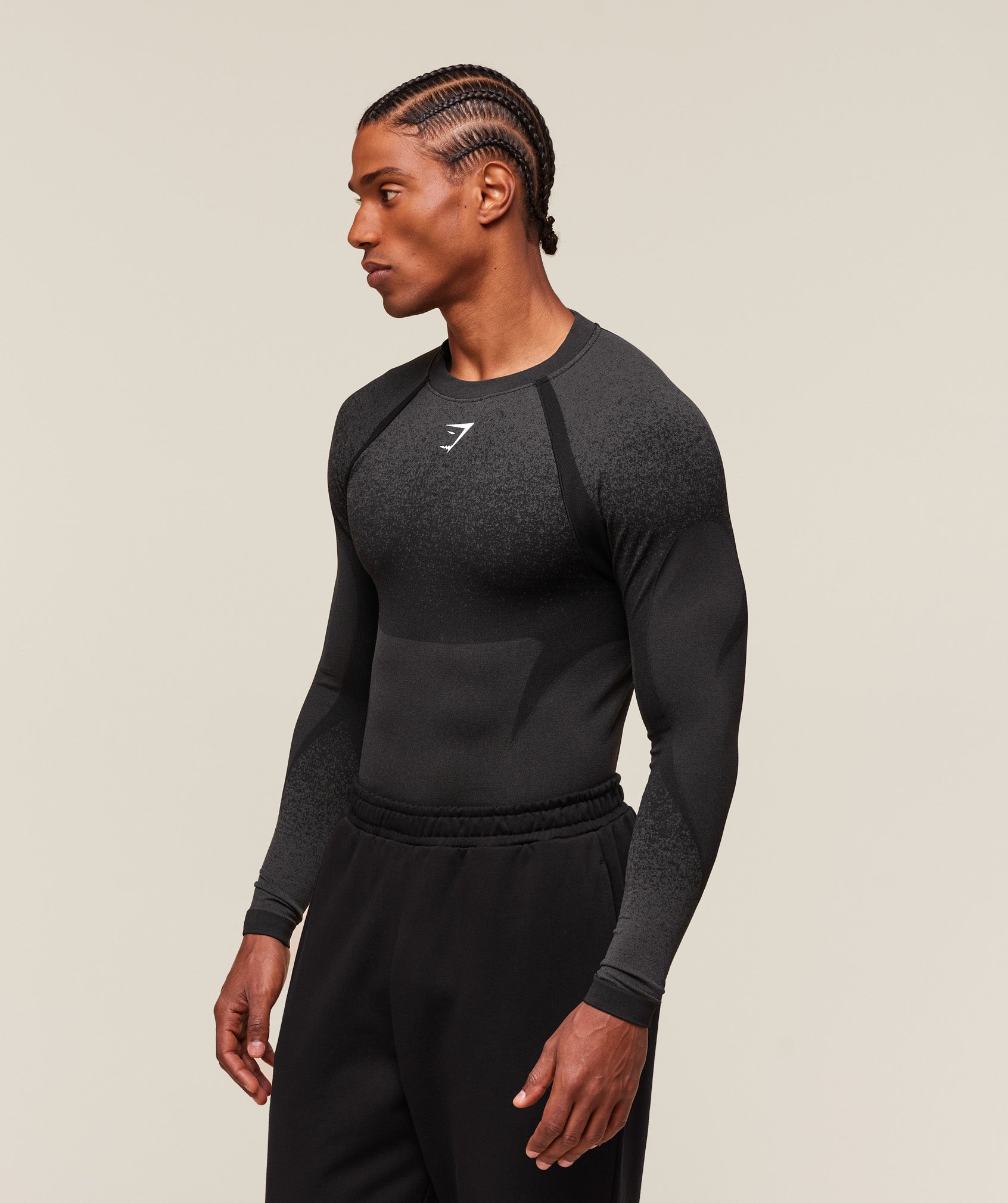Shadow Seamless Long Sleeve T-Shirt Black