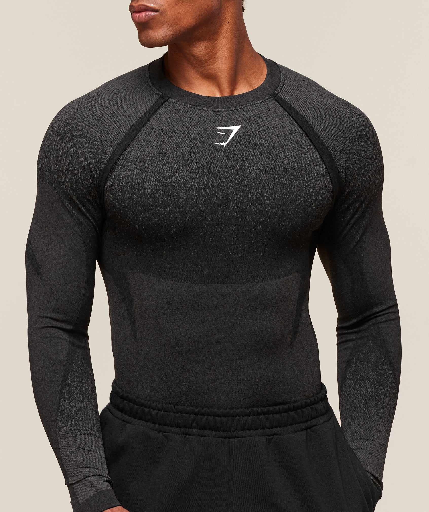 Shadow Seamless Long Sleeve T-Shirt Black