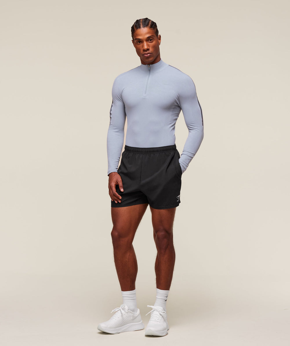 everywear Warp Knit 1/4 Zip Pale Blue