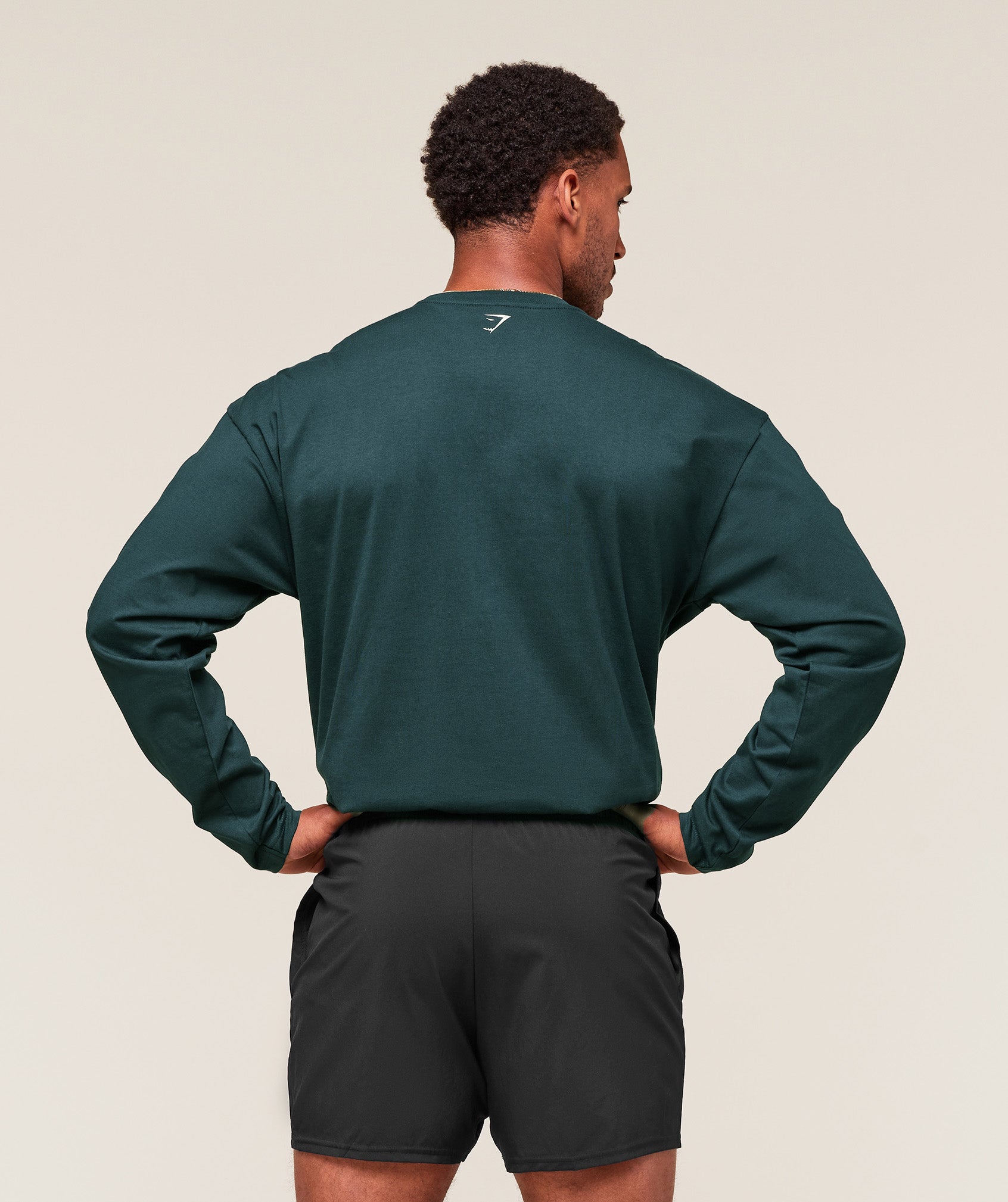 Worn Graphic Long Sleeve T-Shirt Deep Petrol Blue