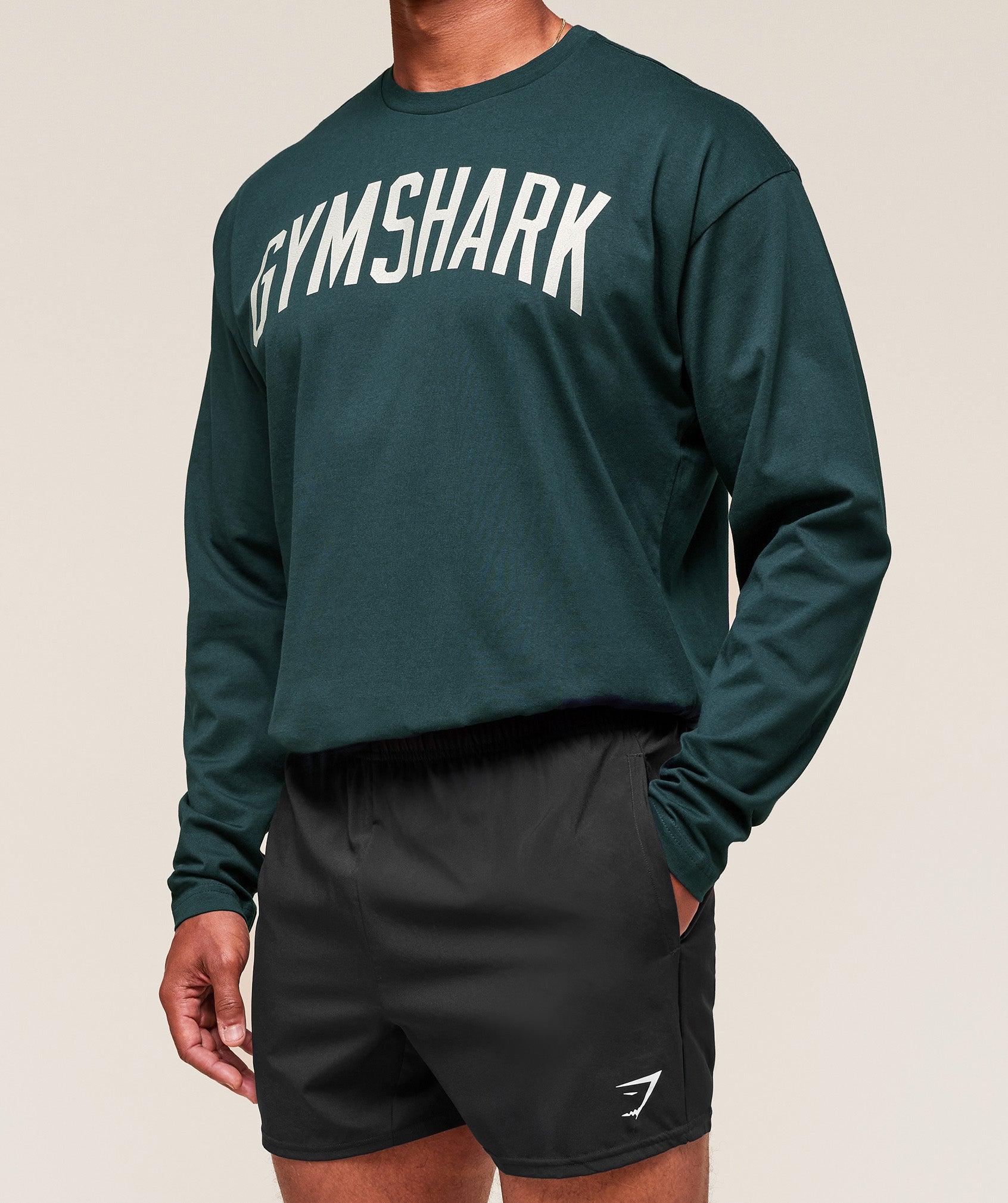 Worn Graphic Long Sleeve T-Shirt Deep Petrol Blue