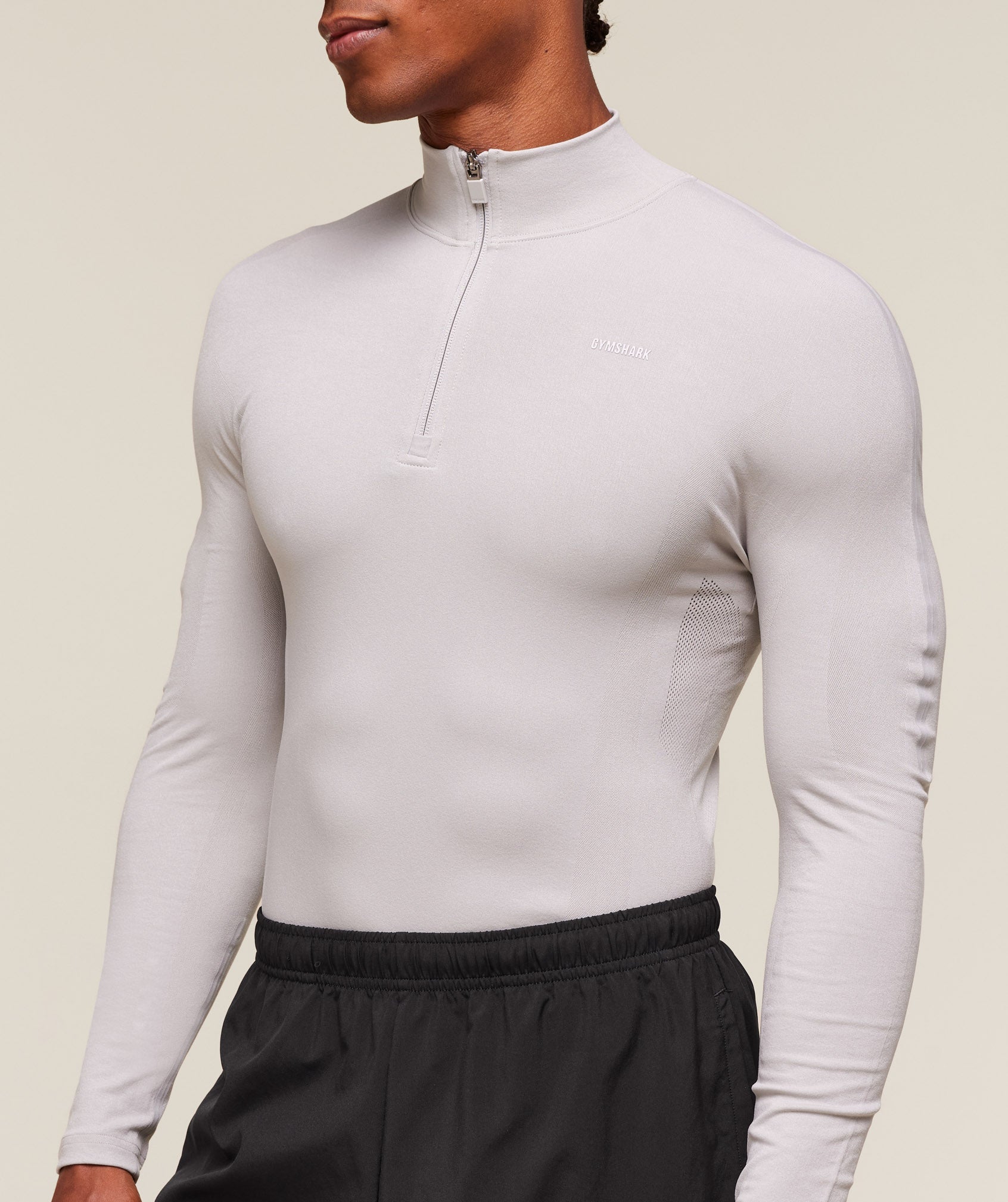 everywear Warp Knit 1/4 Zip Tame Grey