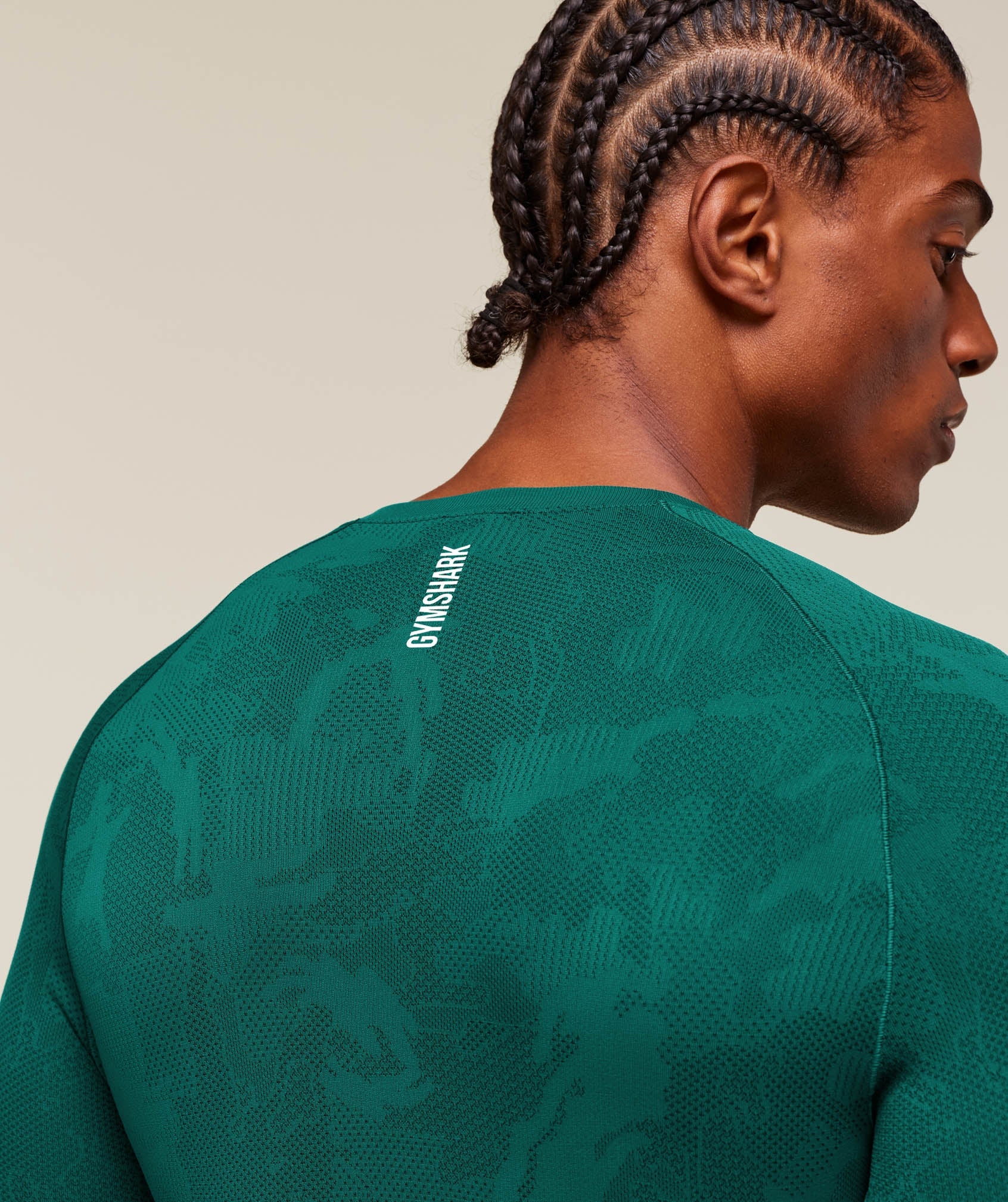 Geo Seamless Long Sleeve T-Shirt Motivate Teal/Strong Teal