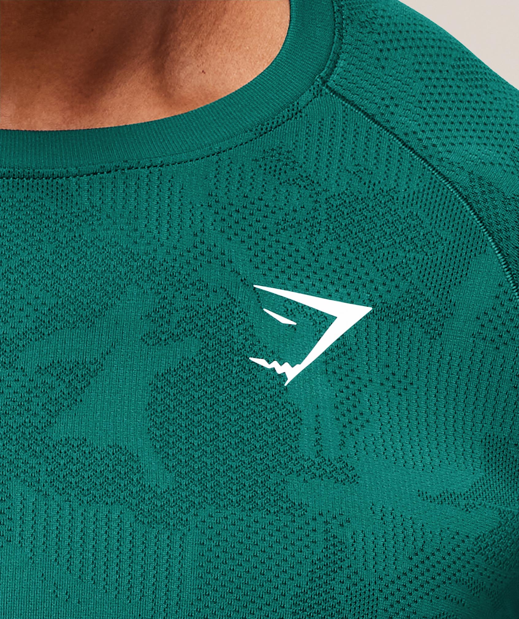 Geo Seamless Long Sleeve T-Shirt Motivate Teal/Strong Teal