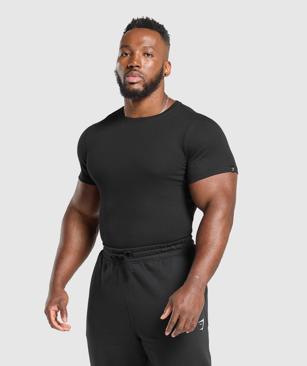 Ribbed T-Shirt Black