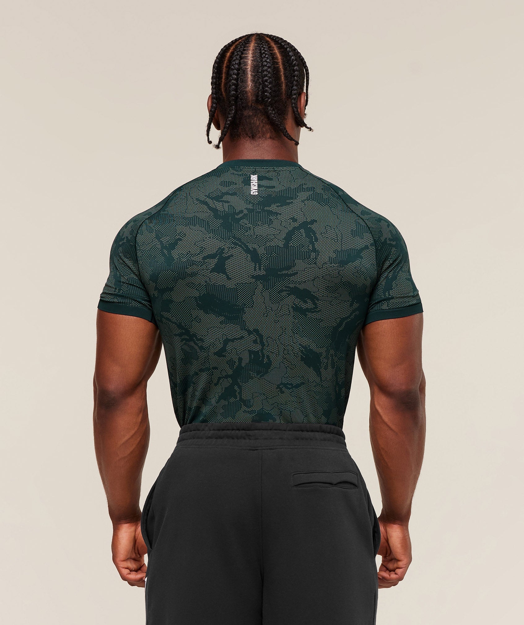 Geo Seamless T-Shirt Deep Petrol Blue/Unit Green