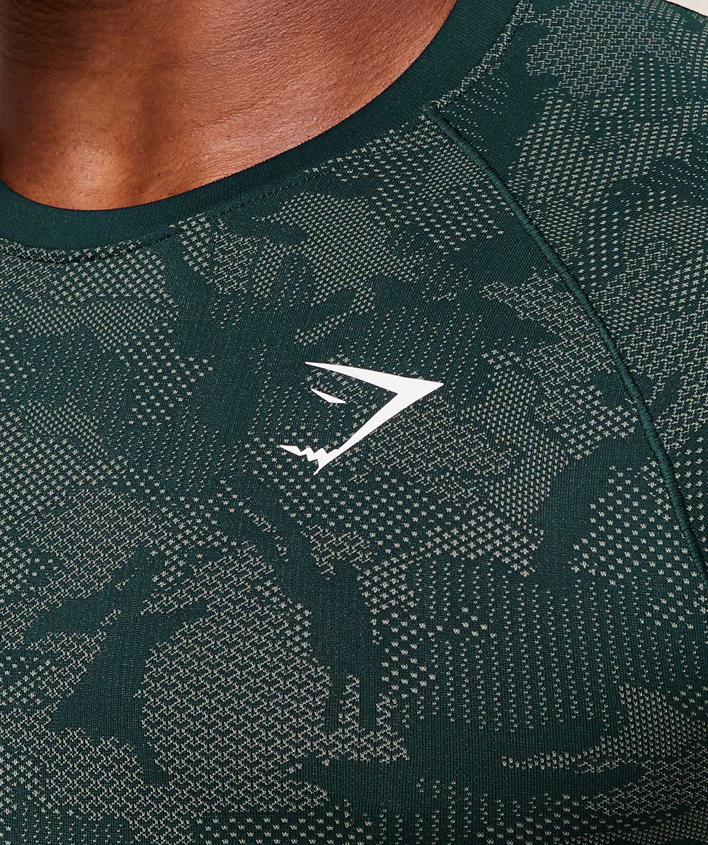 Geo Seamless T-Shirt Deep Petrol Blue/Unit Green