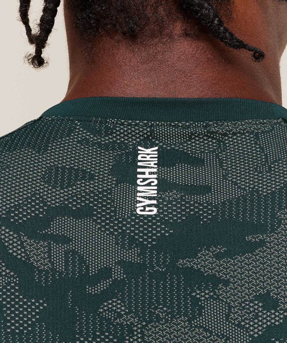 Geo Seamless T-Shirt Deep Petrol Blue/Unit Green