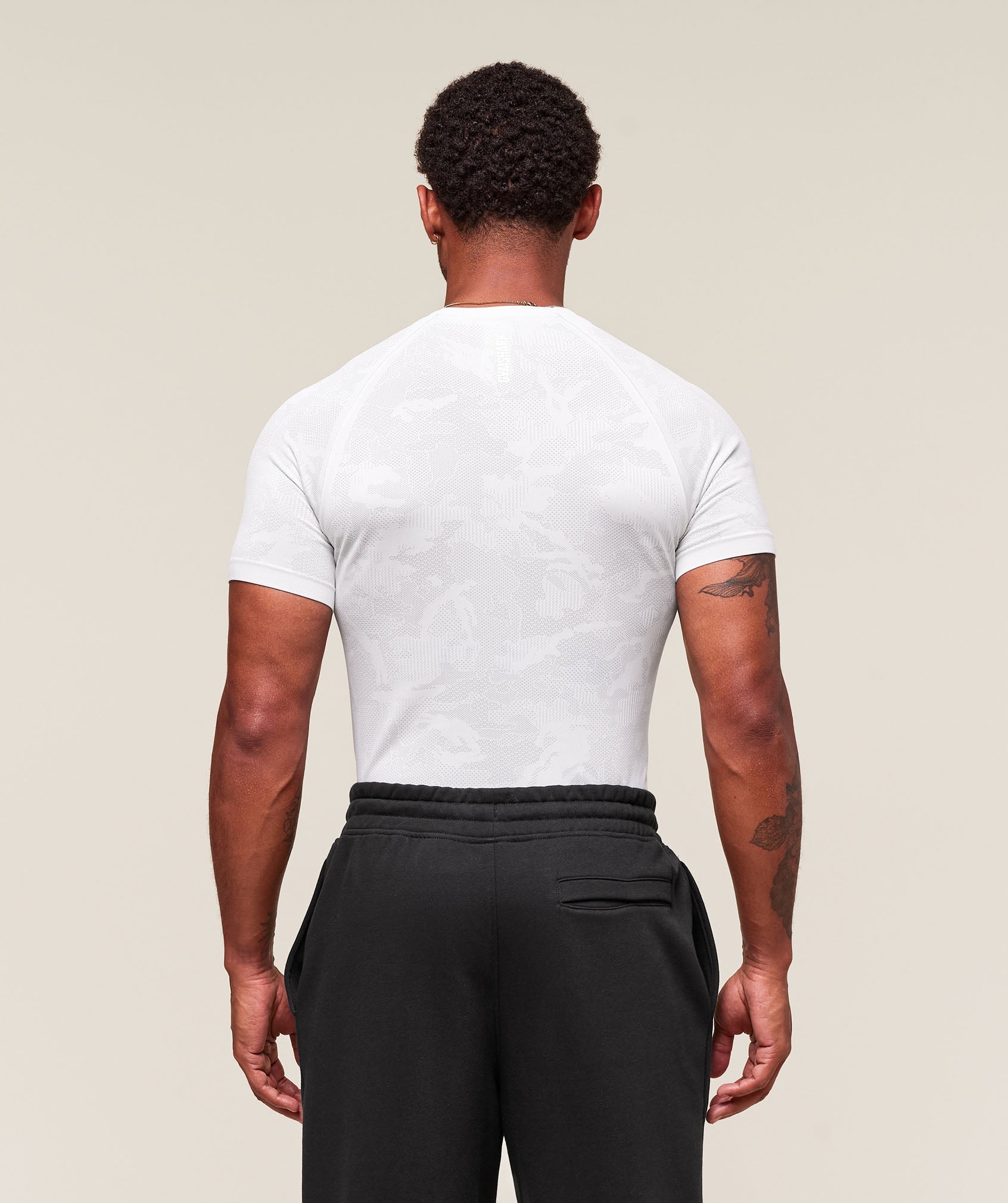 Geo Seamless T-Shirt White/Light Grey