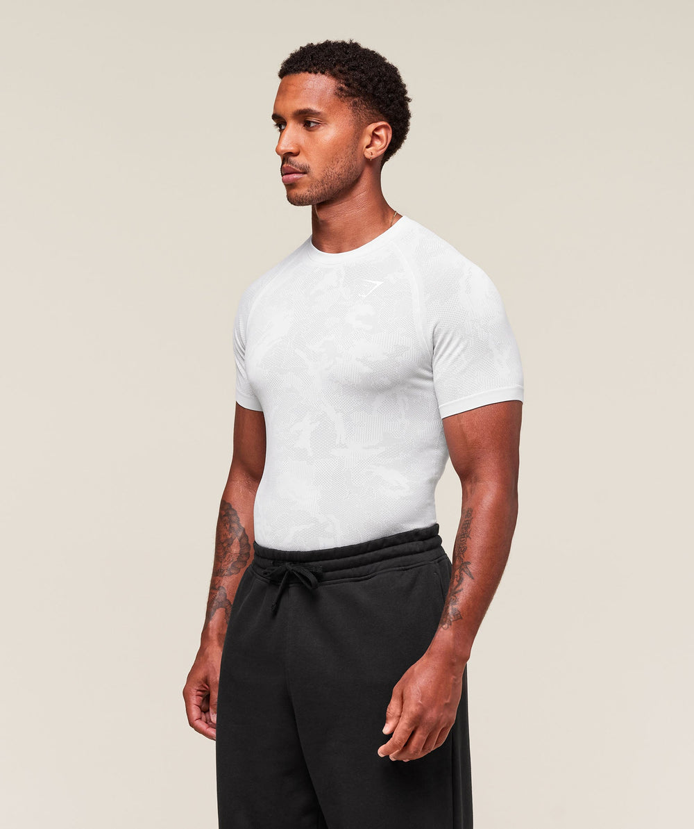 Geo Seamless T-Shirt White/Light Grey
