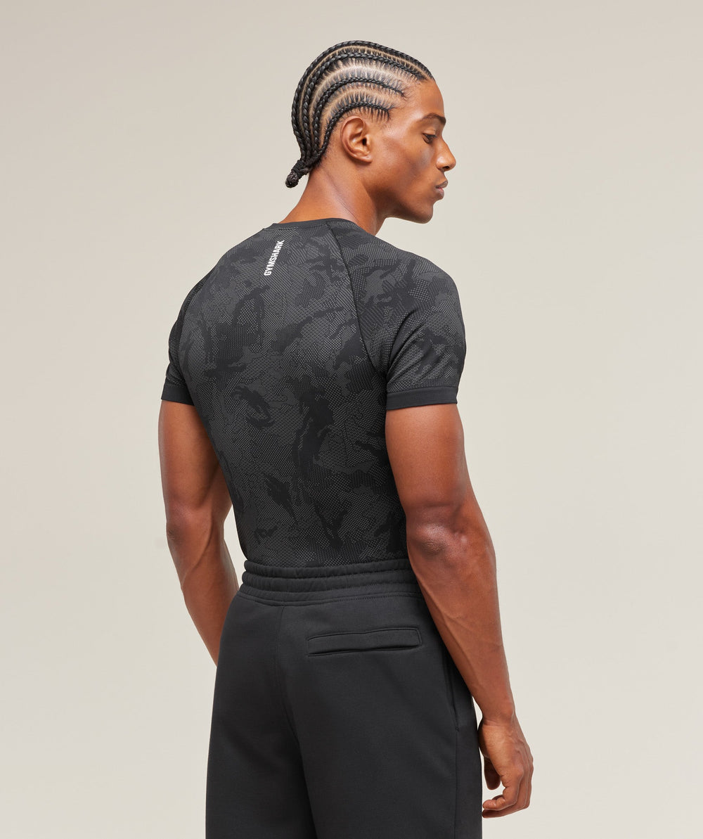 Geo Seamless T-Shirt Black/Charcoal Grey