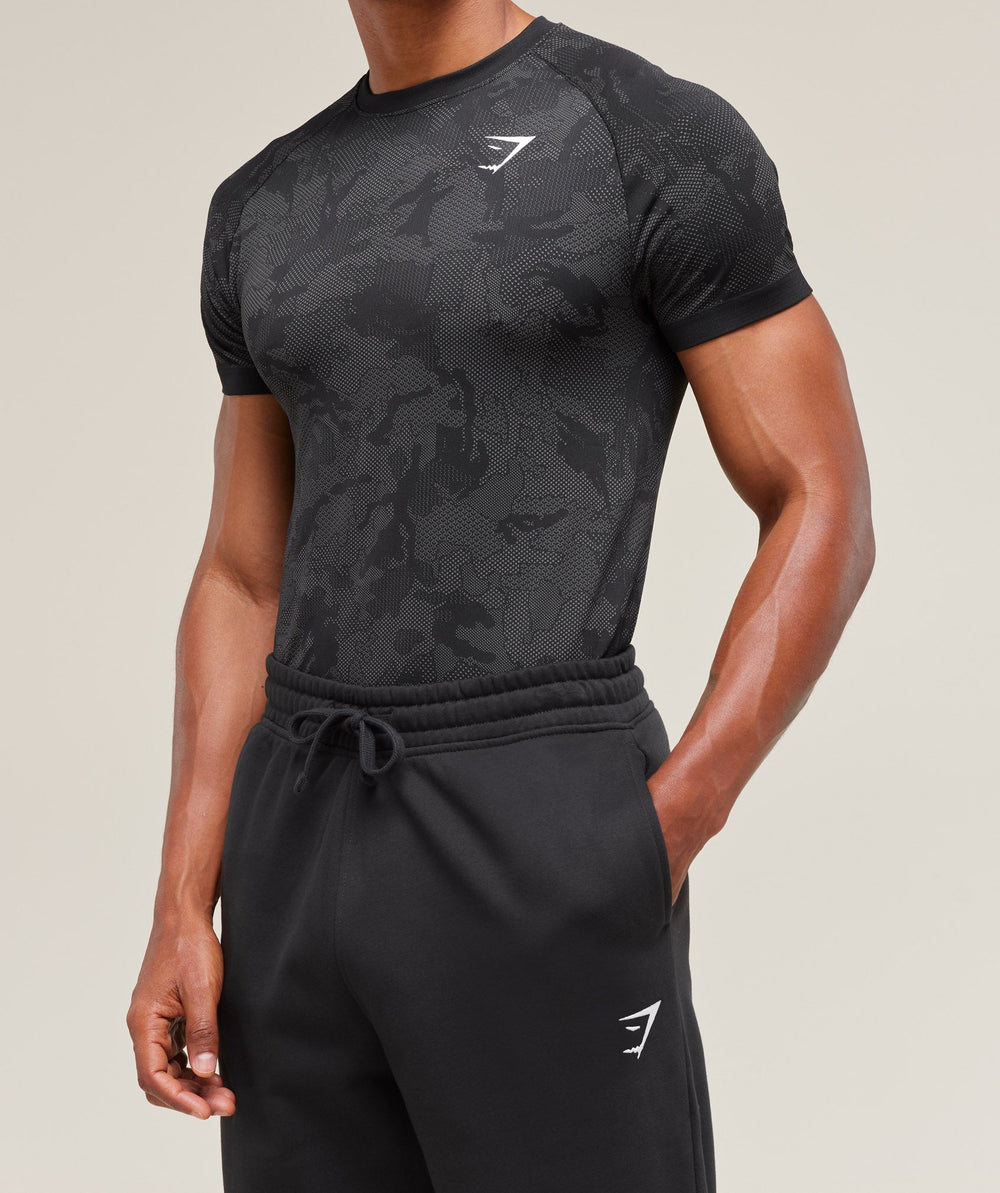 Geo Seamless T-Shirt Black/Charcoal Grey