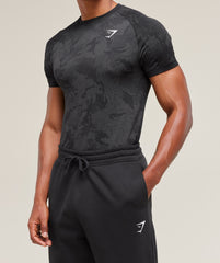 Geo Seamless T-Shirt Black/Charcoal Grey