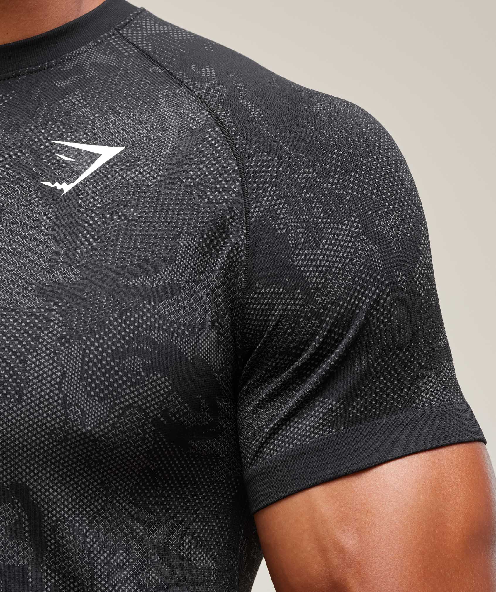 Geo Seamless T-Shirt Black/Charcoal Grey