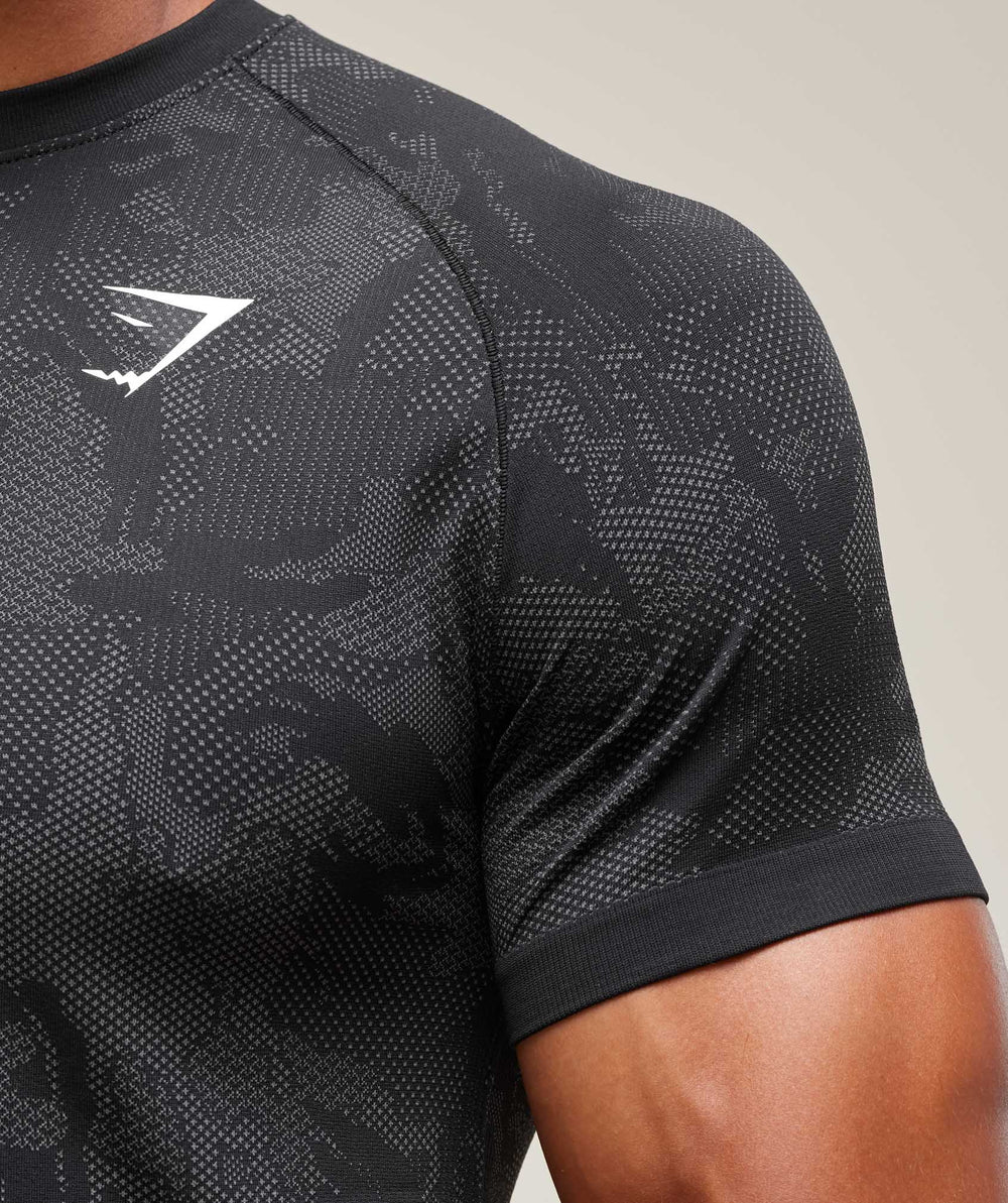 Geo Seamless T-Shirt Black/Charcoal Grey