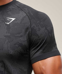 Geo Seamless T-Shirt Black/Charcoal Grey