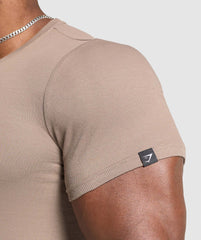 Ribbed T-Shirt Lifestyle Brown