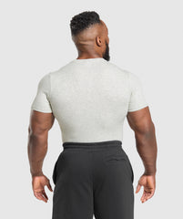 Ribbed T-Shirt Stone Grey Marl