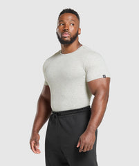Ribbed T-Shirt Stone Grey Marl