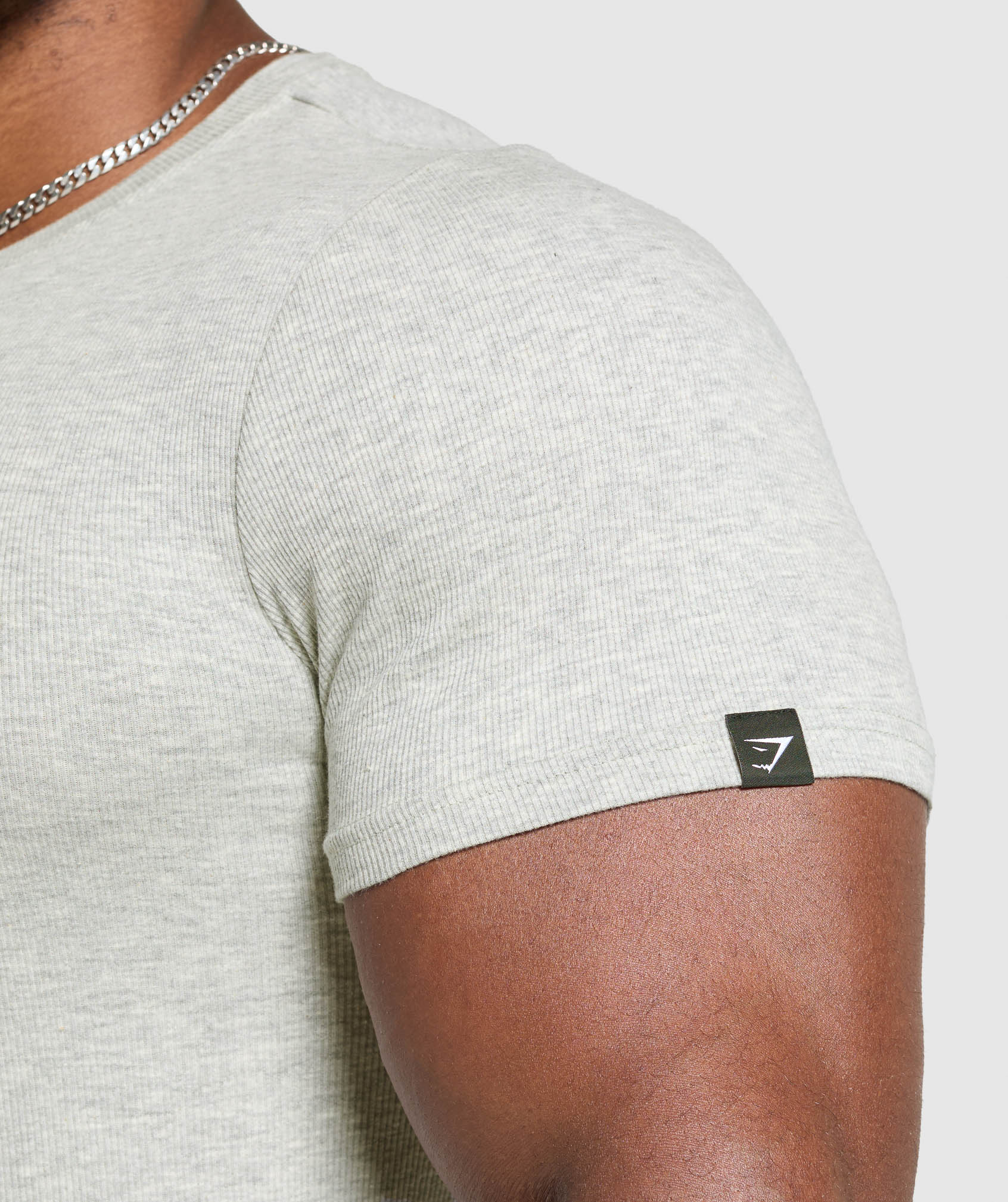 Ribbed T-Shirt Stone Grey Marl
