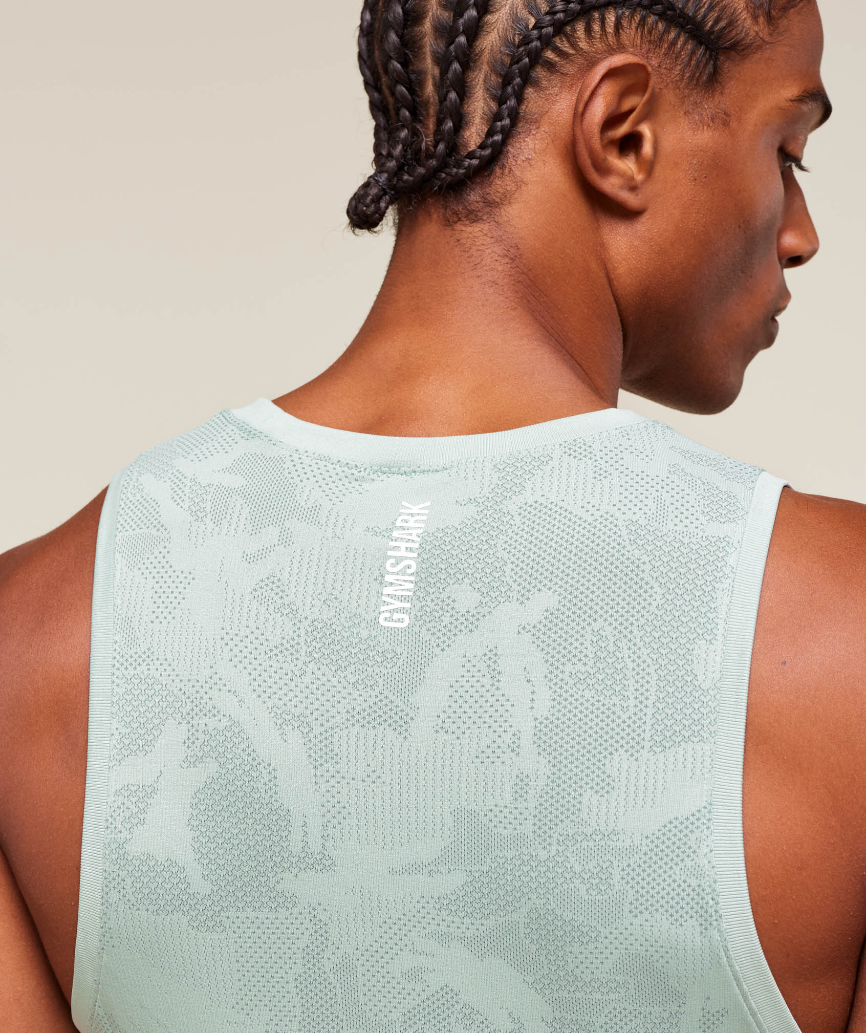 Geo Seamless Tank Morning Blue/Celeste Blue