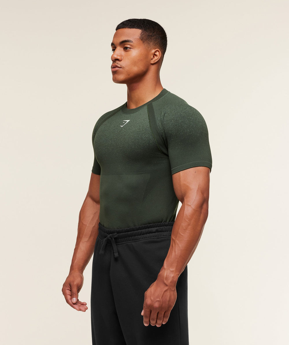 Shadow Seamless T Shirt Trail Green