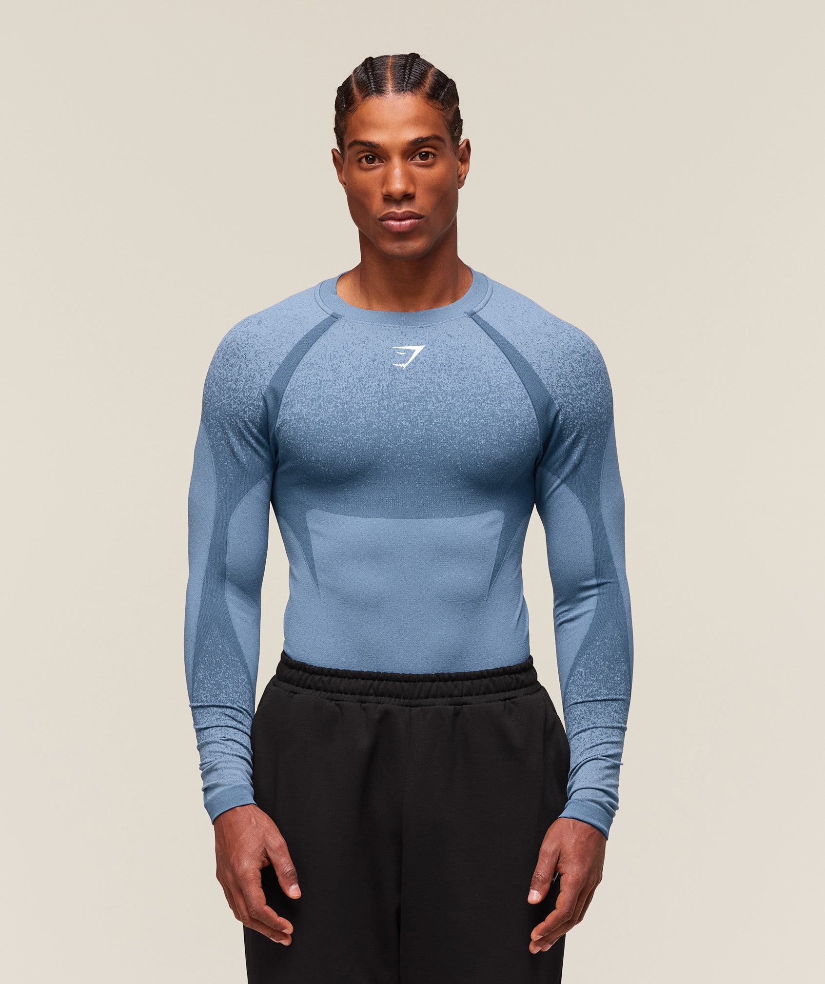 Shadow Seamless Long Sleeve T-Shirt Faded Blue