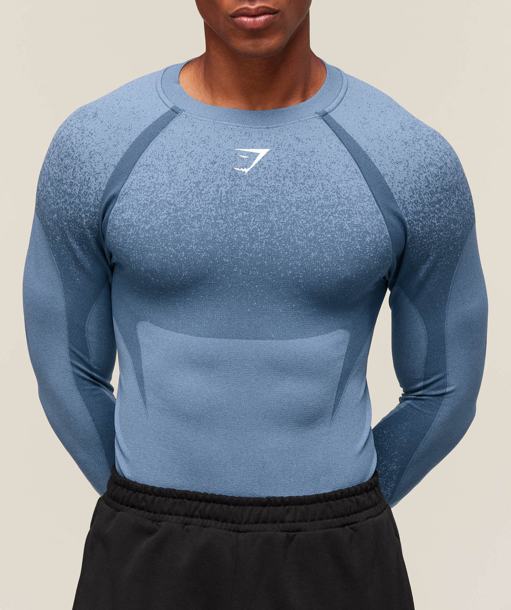 Shadow Seamless Long Sleeve T-Shirt Faded Blue