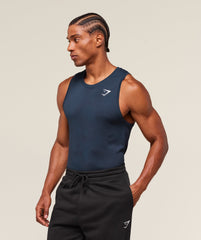 Geo Seamless Tank Navy/Heavy Blue