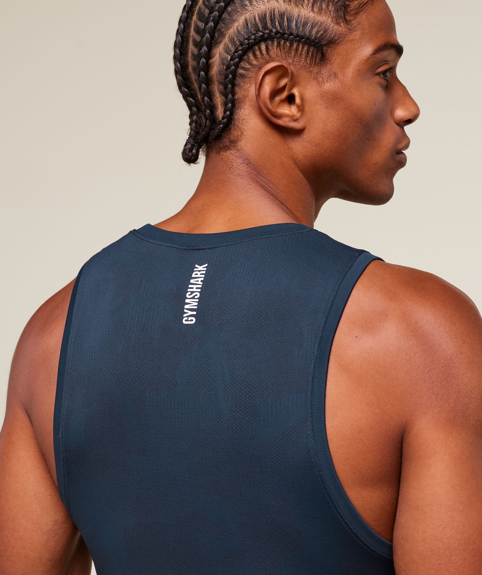 Geo Seamless Tank Navy/Heavy Blue