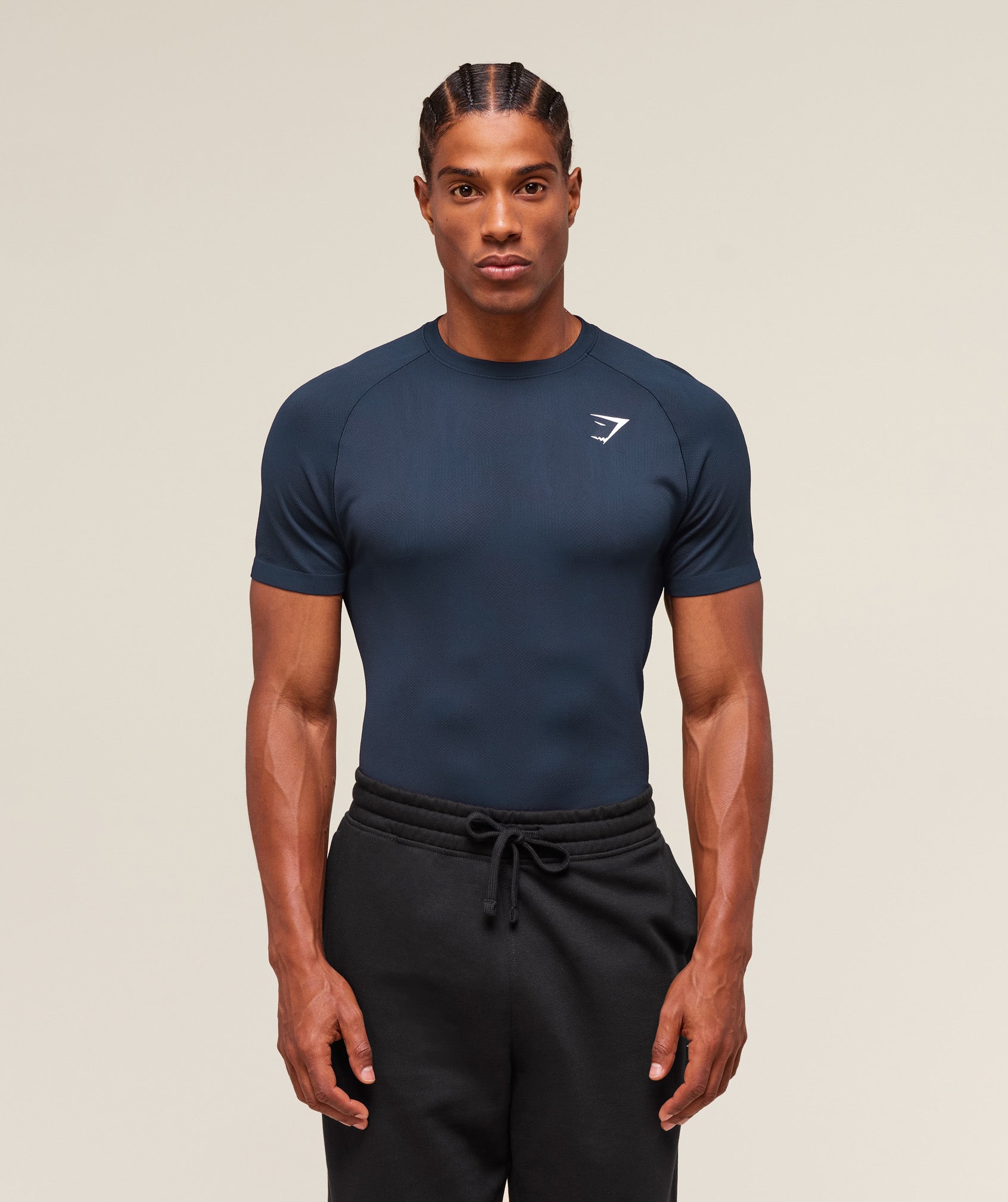 Geo Seamless T-Shirt Navy/Heavy Blue