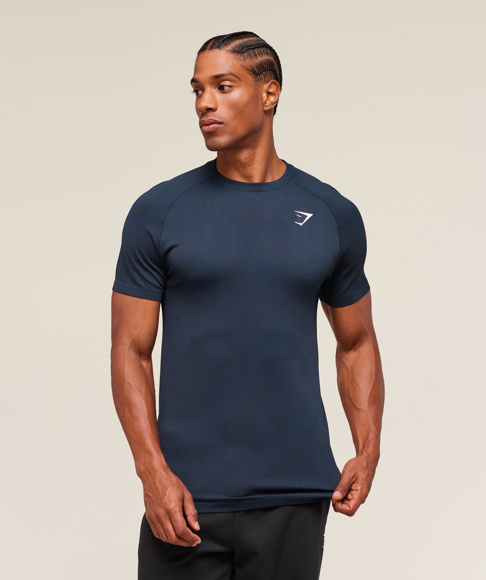 Geo Seamless T-Shirt Navy/Heavy Blue
