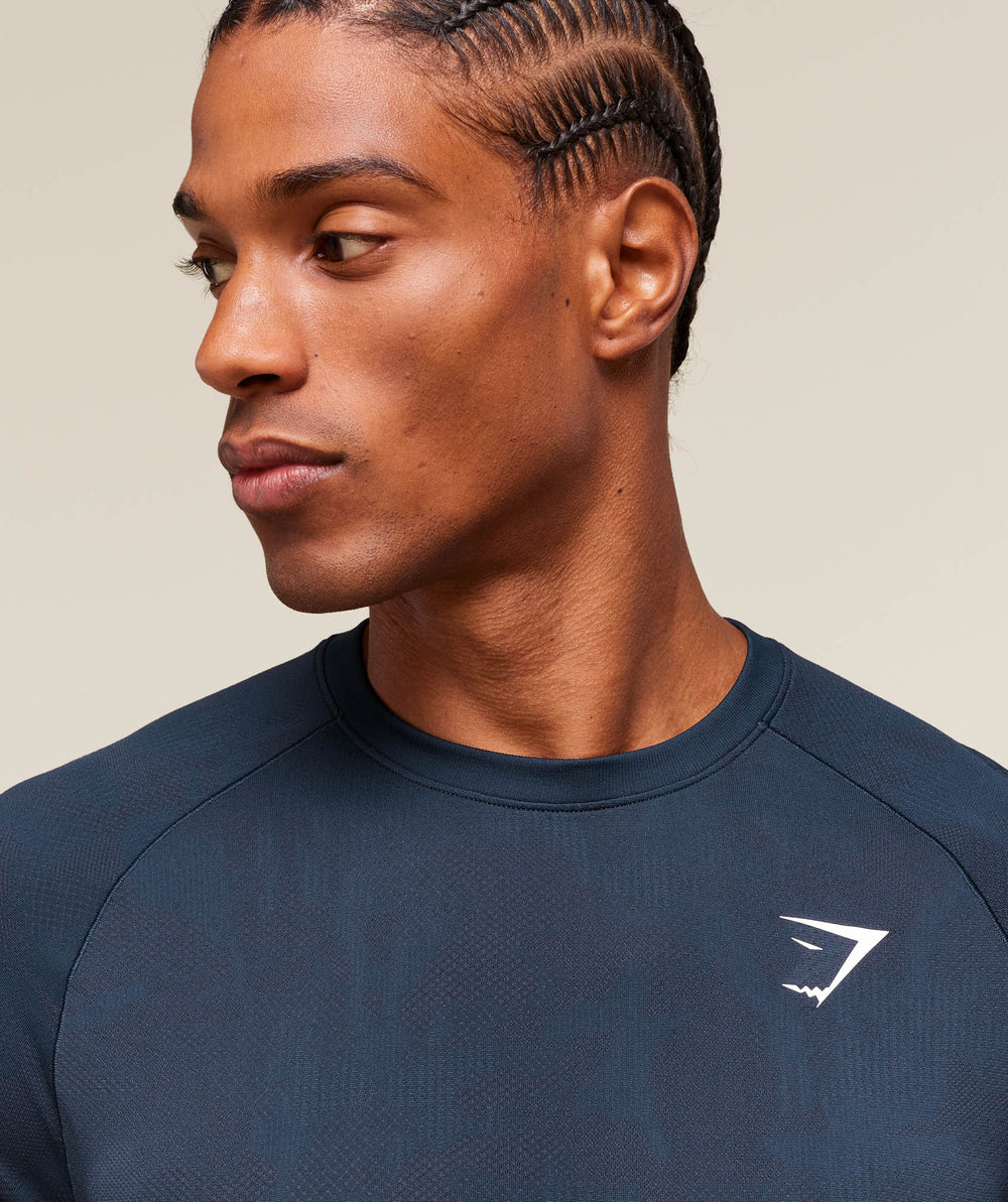 Geo Seamless T-Shirt Navy/Heavy Blue