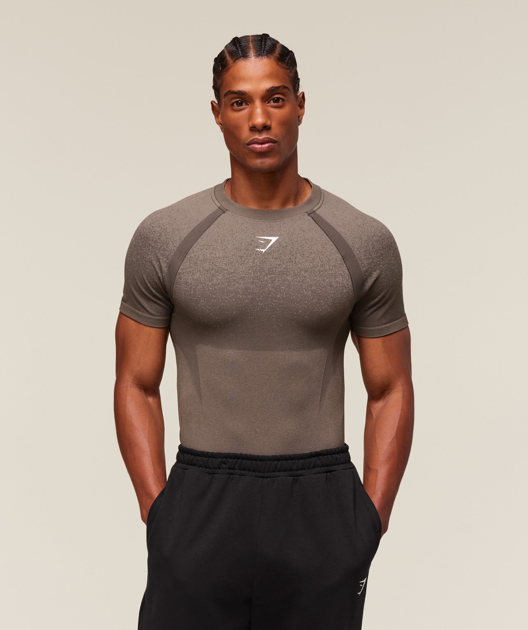Shadow Seamless T Shirt Camo Brown