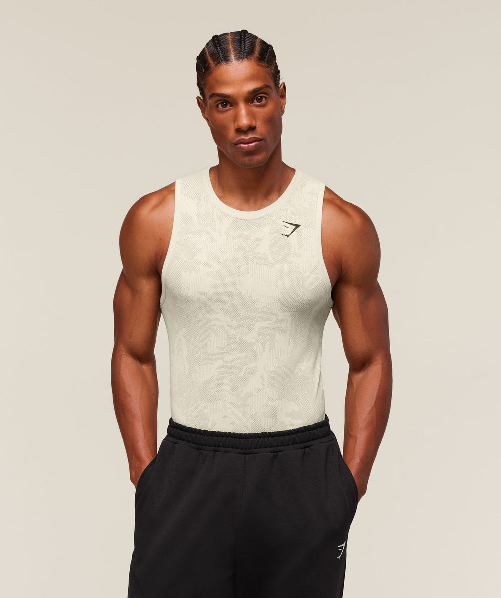 Geo Seamless Tank Pebble Grey/Cement Brown