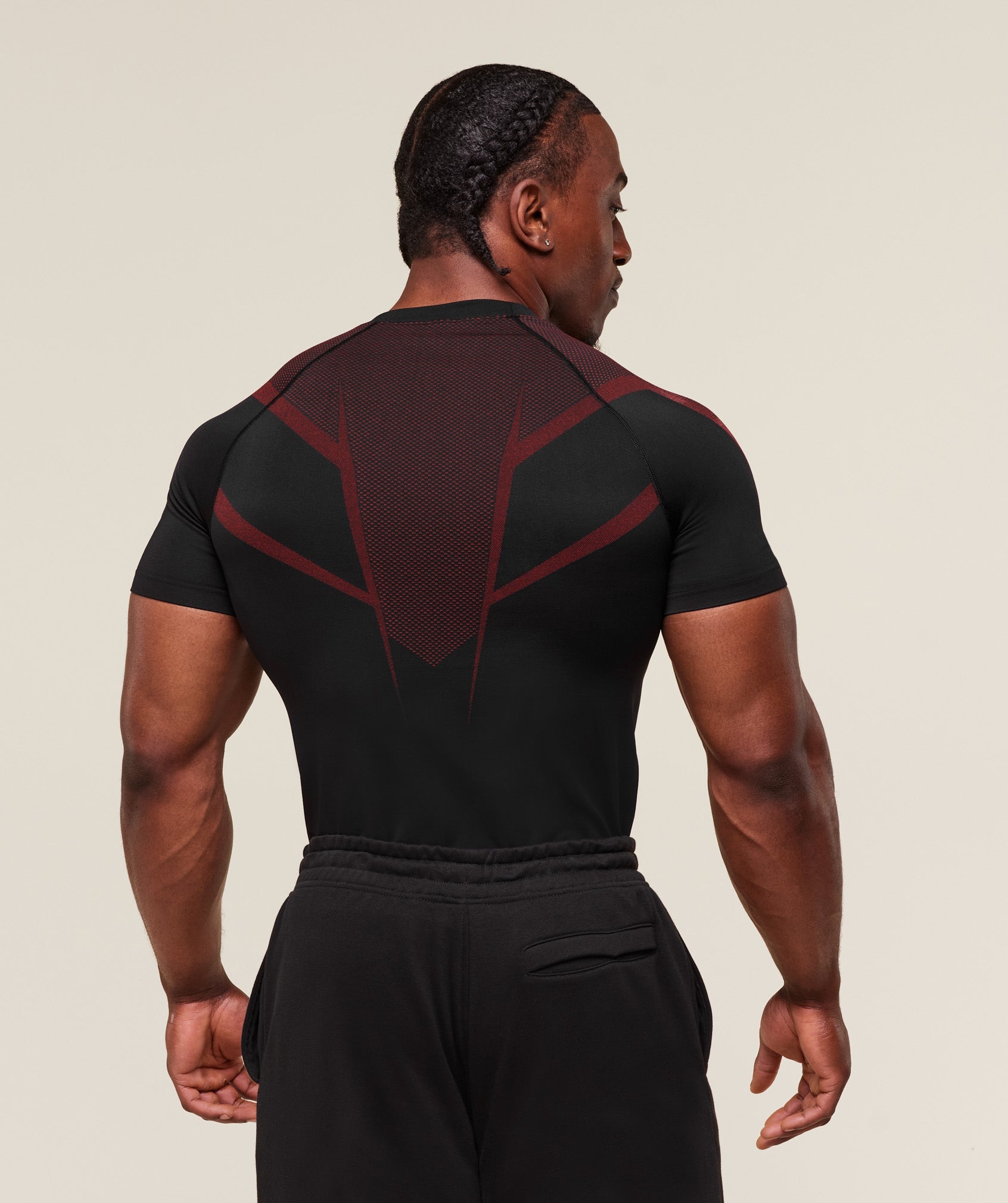 Onyx 5.0 Seamless T-Shirt Black/Carmine Red