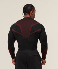 Onyx 5.0 Seamless Long Sleeve T-Shirt Black/Carmine Red