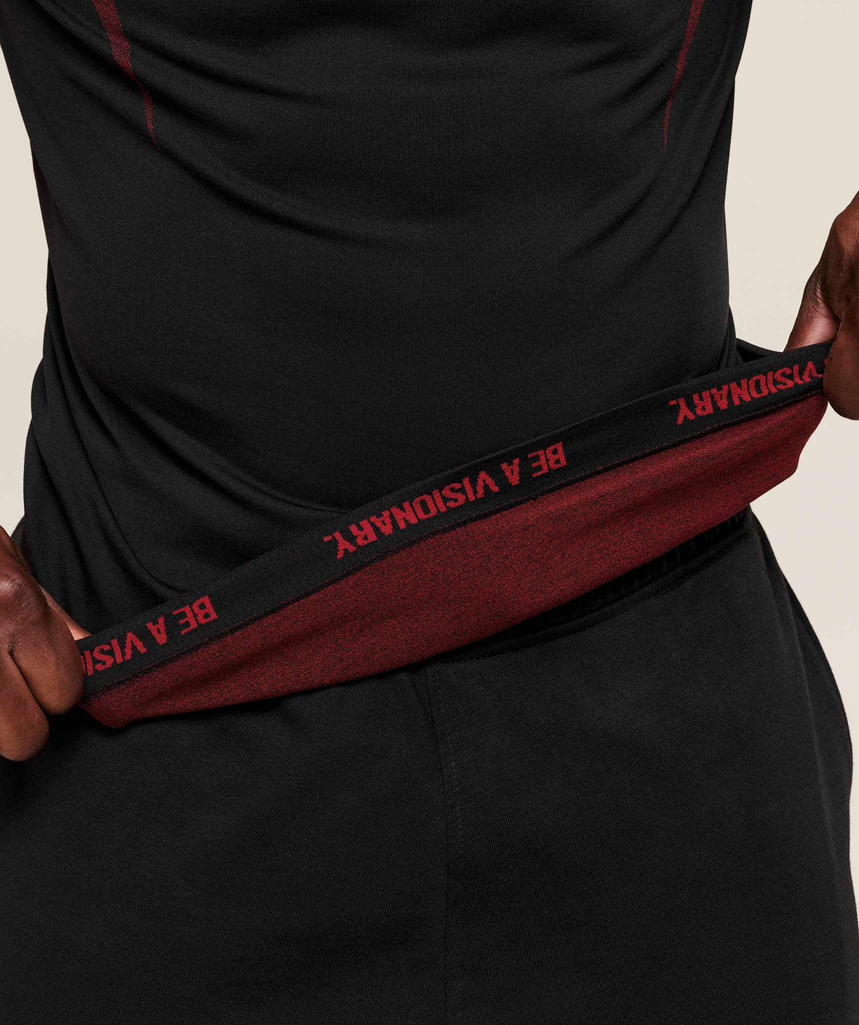 Onyx 5.0 Seamless Long Sleeve T-Shirt Black/Carmine Red