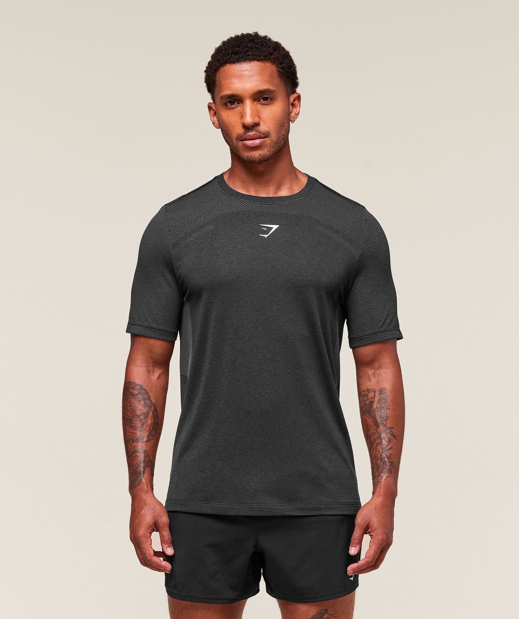 Lightweight Seamless T-Shirt Black/Silhouette Grey