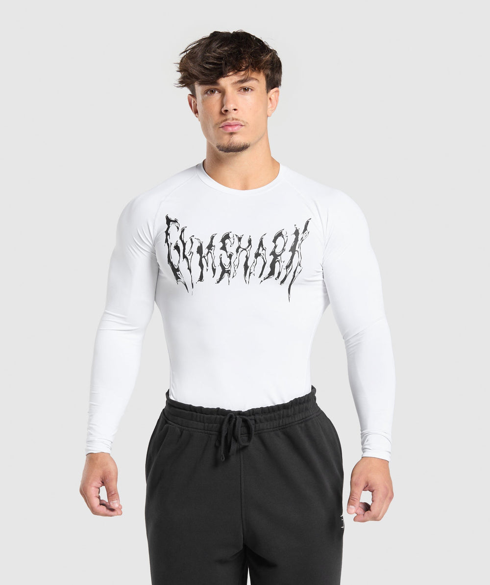 Graphic Baselayer Long Sleeve T-Shirt White